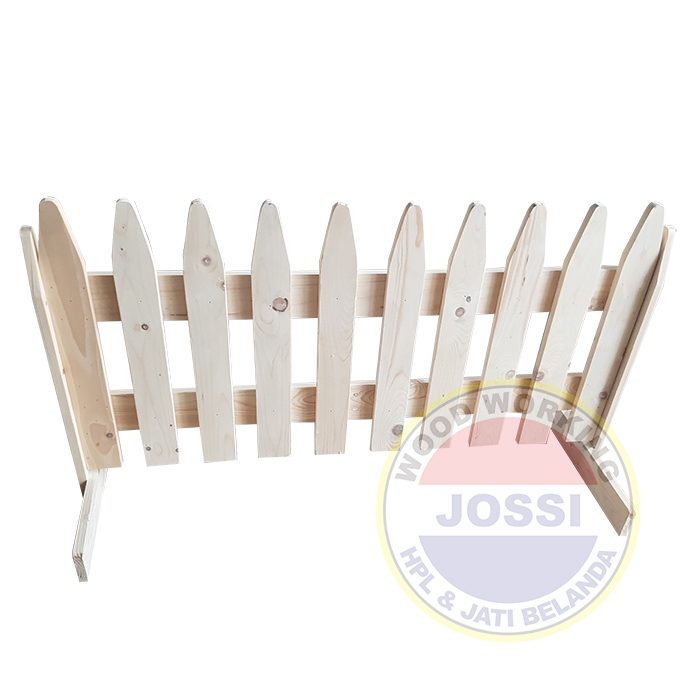 Pagar Kayu Anak / Dekorasi Pagar Panjang 100 cm Tinggi 50 cm Kayu Jati Belanda