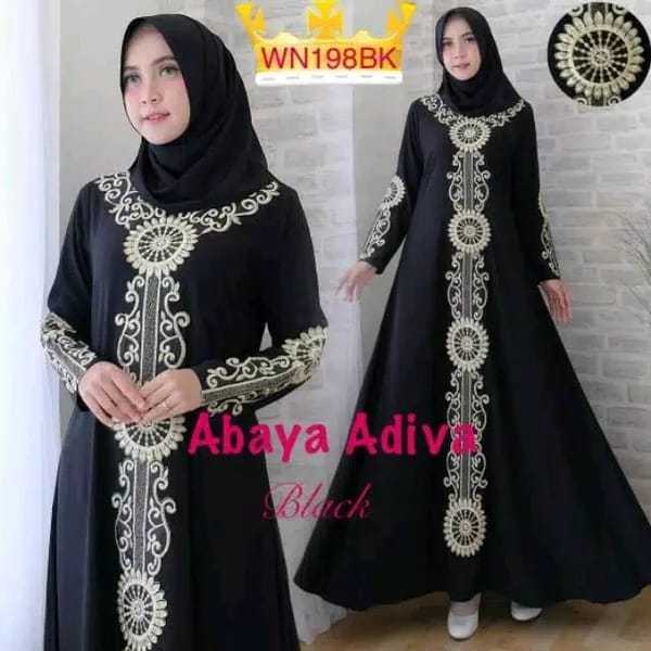 Baju Muslim Gamis Abaya Hitam Kekinian