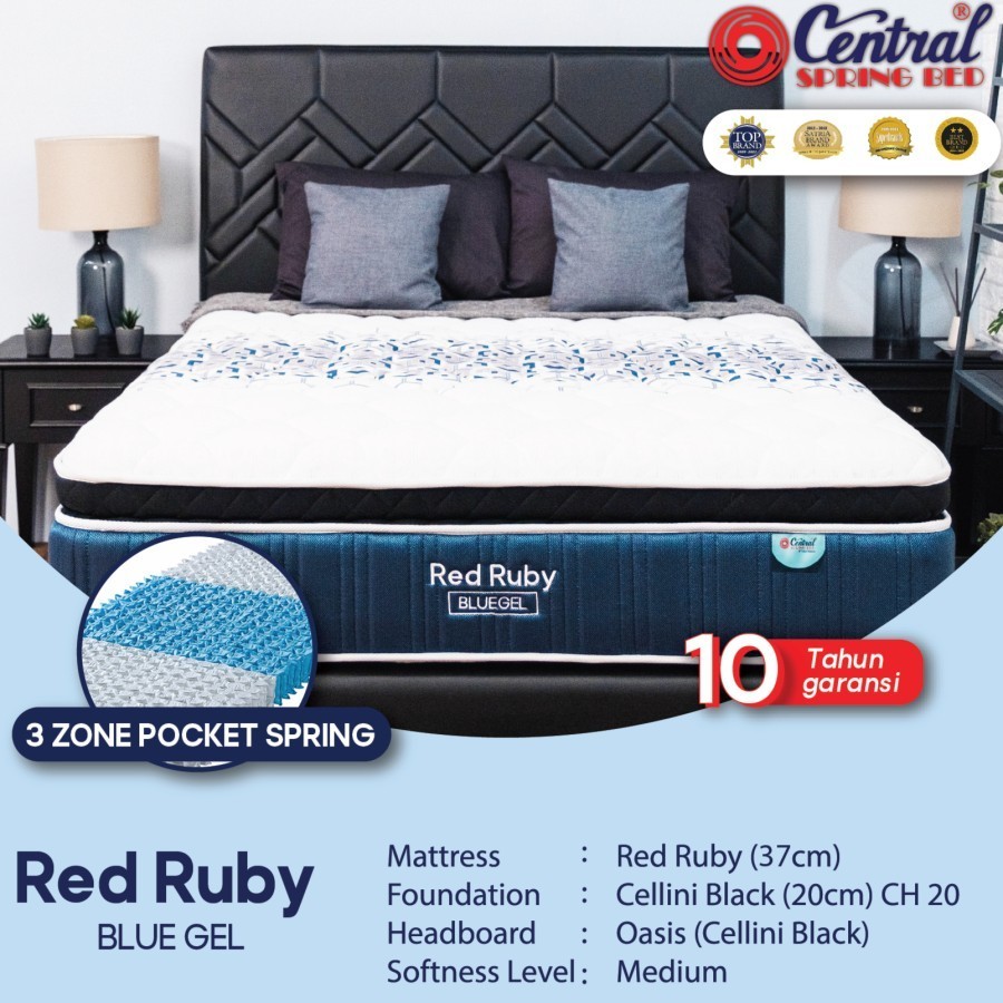 Kasur / Matras / Springbed Set Central Gold Red Ruby Hanya Matras dan Komplit Set