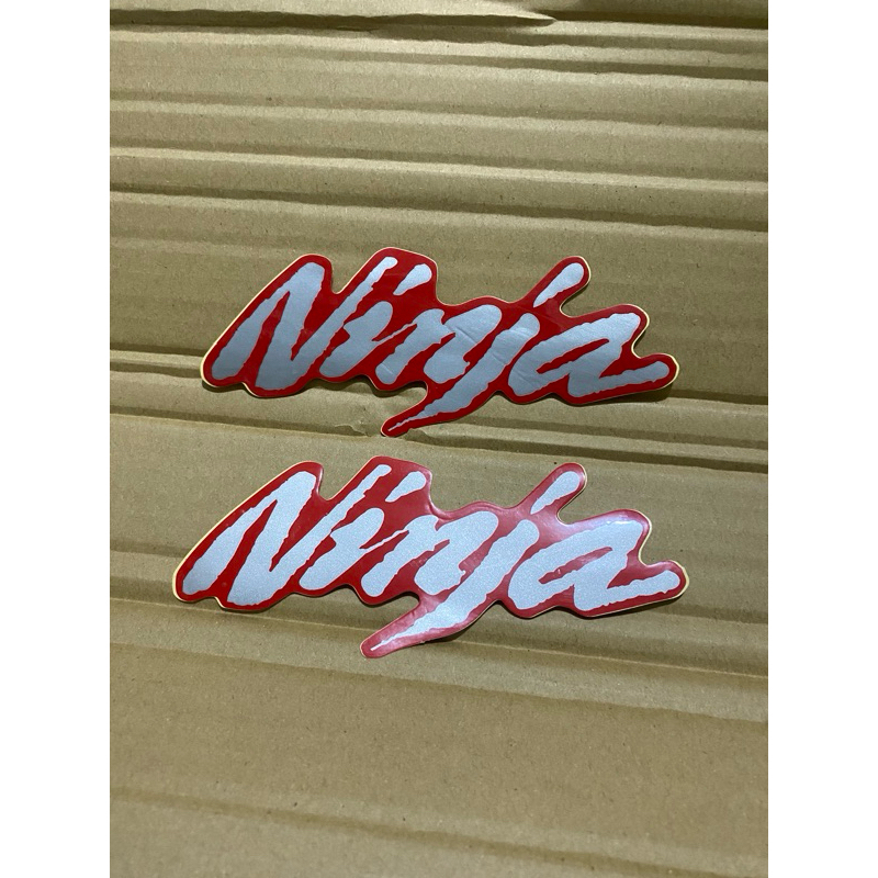 Sepasang stiker tangki ninja rr old merah