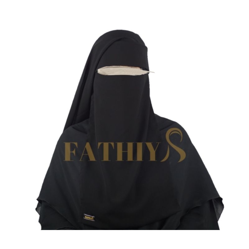 Cadar Niqob long Yaman Poni Eat Double layer belakang Fathiya nyaman lembut syari