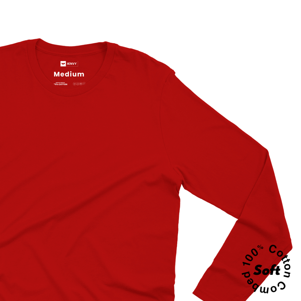 ienvy Kaos Baju Anak Polos Soft Cotton LSV - Merah