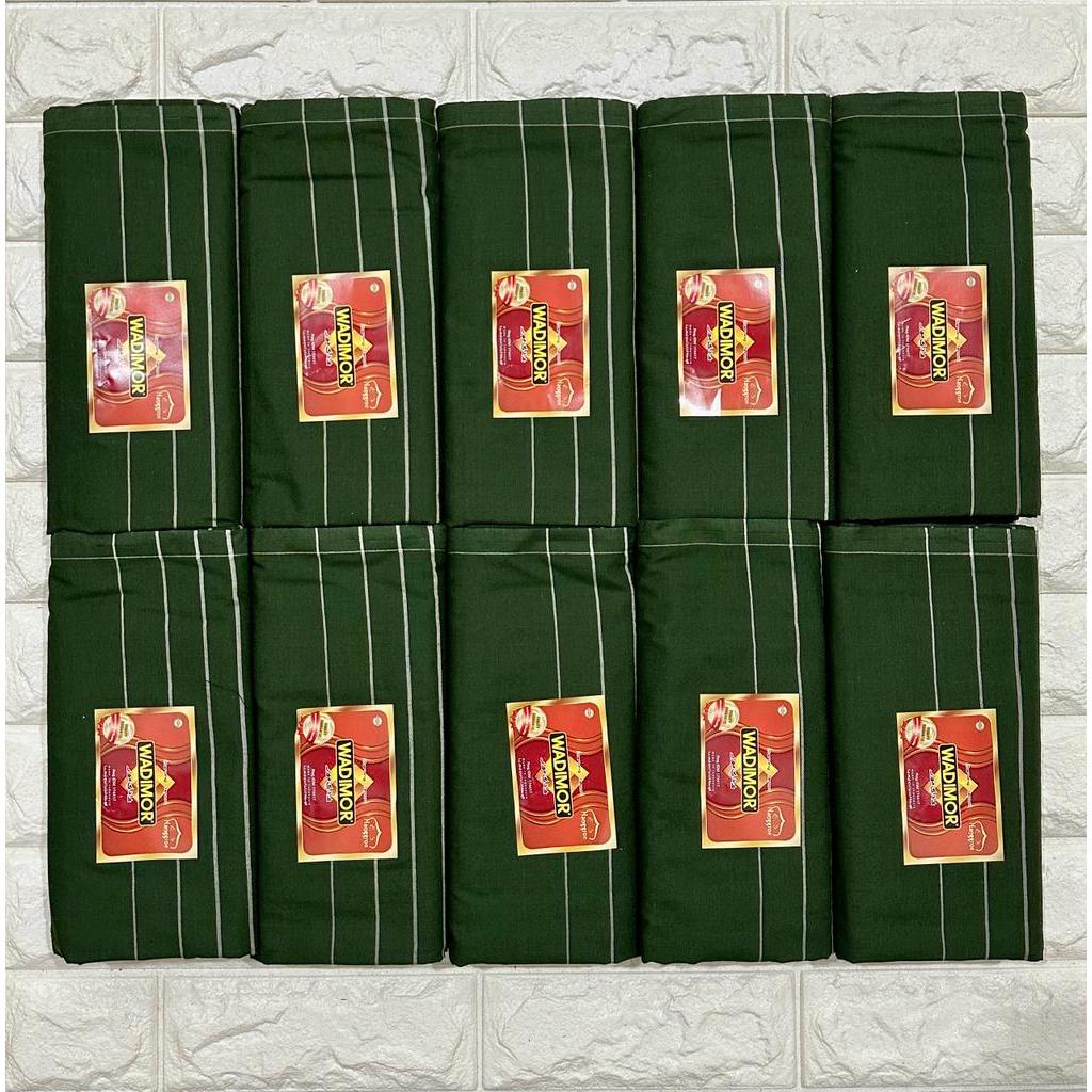 Grosir 10 Pcs Sarung Wadimor motif Polos Warna Tumpal Khusus Hijau Army