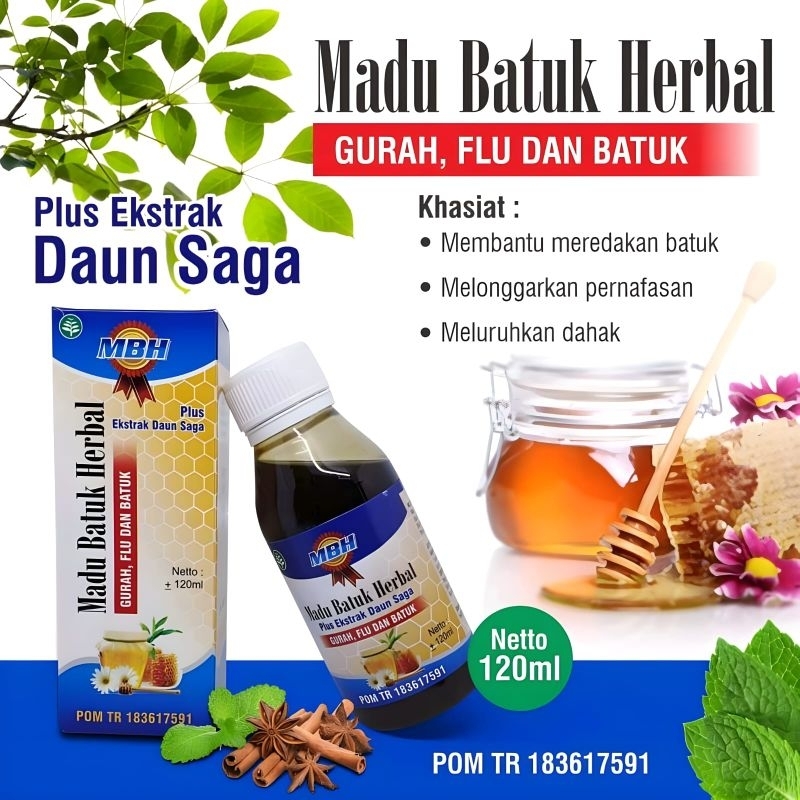 MBH MADU HERBAL GURAH FLU & BATUK PLUS DAUN SAGA