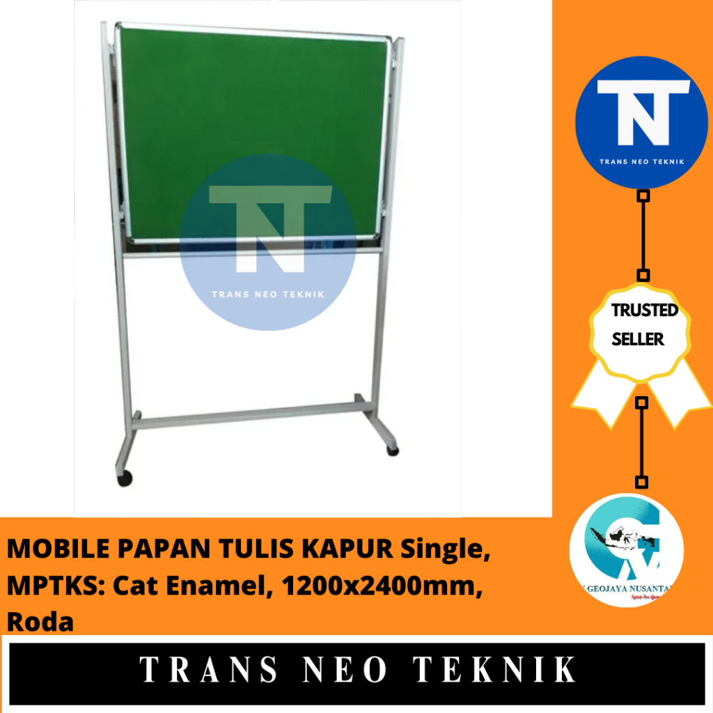 

MOBILE PAPAN TULIS KAPUR Single, MPTKS: Cat Enamel, 1200x2400mm, Roda