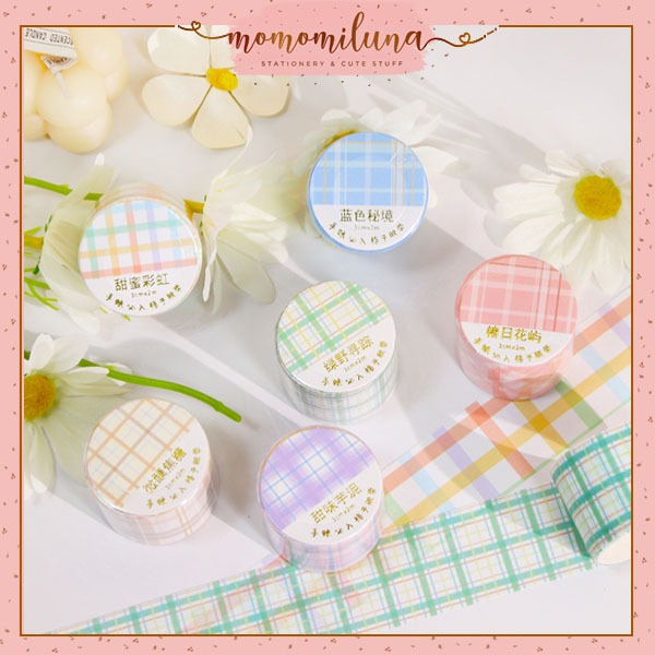 

Japanese checkered washi tape motif plaid tartan ukuran lebar 3 cm panjang 2 meter deco journal diy scrapbook aesthetic HB1640