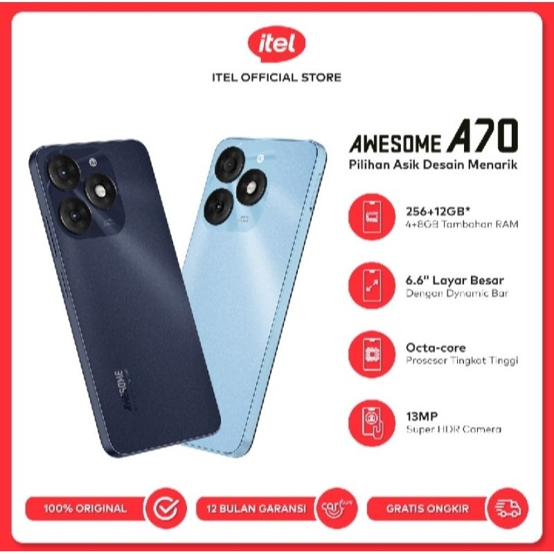 [NEW] itel A70 Ram 4+8/256GB - GARANSI RESMI