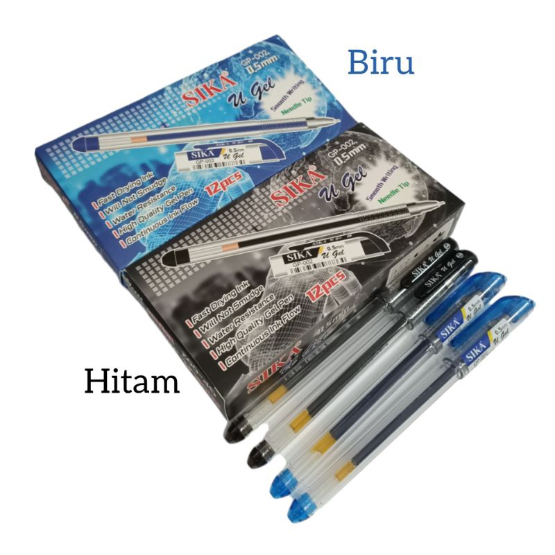 

Pen gel SIKA Biru & Hitam 0.5mm / Pulpen cair SIKA 0.5mm / pen gel SIKA