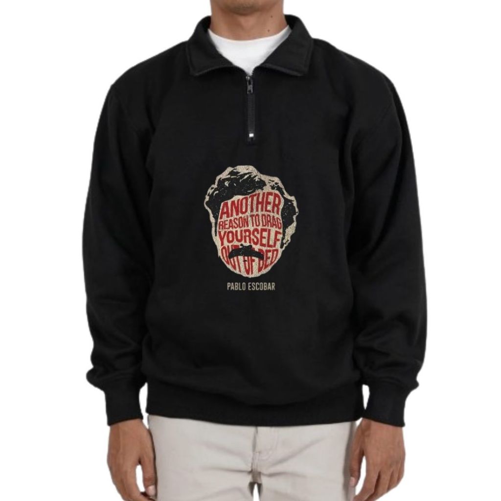 Sweater Rugby Halfzip Black Pablo Escobar