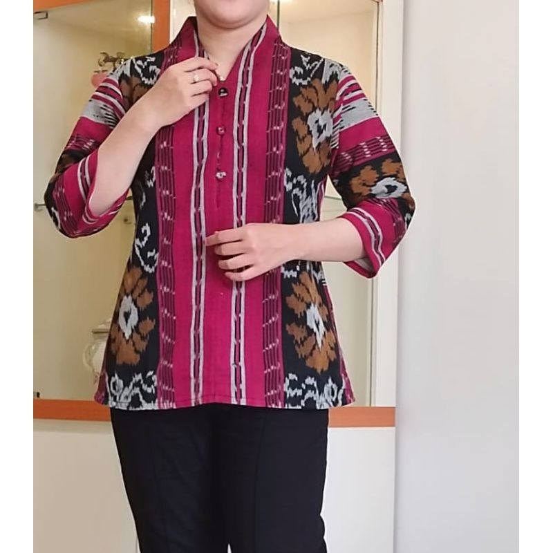 New Blouse Tenun Asli Jepara Lengan 7/8