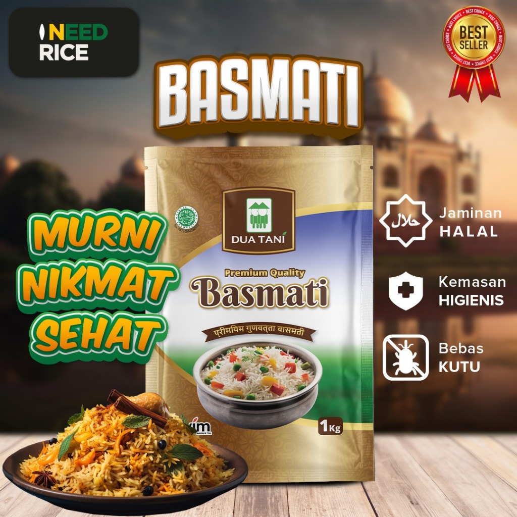 

Beras Basmati Dua Tani 1kg- HALAL Cocok Untuk Nasi Kebuli