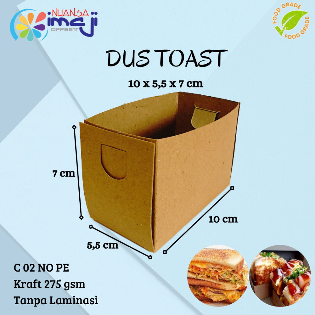 

Dus Toast C 02 Uk. 10x5,5x7 cm Tanpa Laminasi