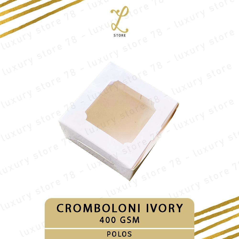 

[10X10X5 CM] (10 pcs) DUS CROMBOLONI IVORY | Box Roti Bakar - Dus Snack - Box Roti Mini - Box Pudding - Dus Kue Mini