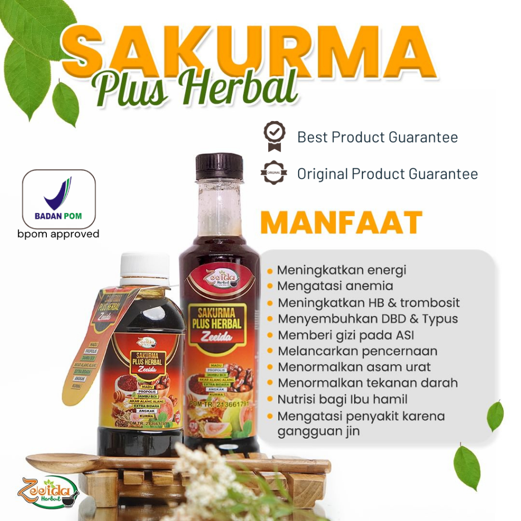 

Sari Kurma Madu Asli Sakurma Angkak Plus Herbal Suplement & Vitamin - Zeeida Herbal