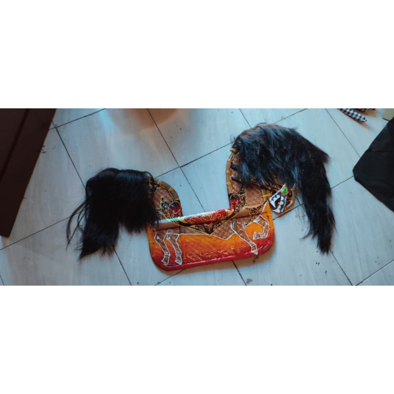 jaran kepang/kuda lumping  rambut sintetis hitam