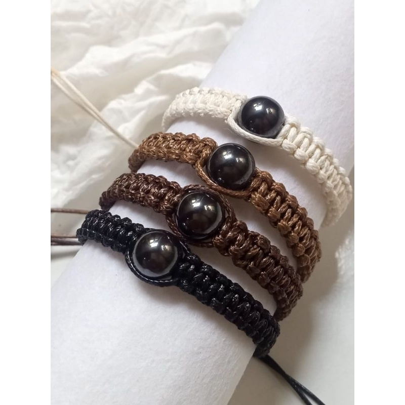 Gelang Coker Batu Blostien Hitam Tali Korea