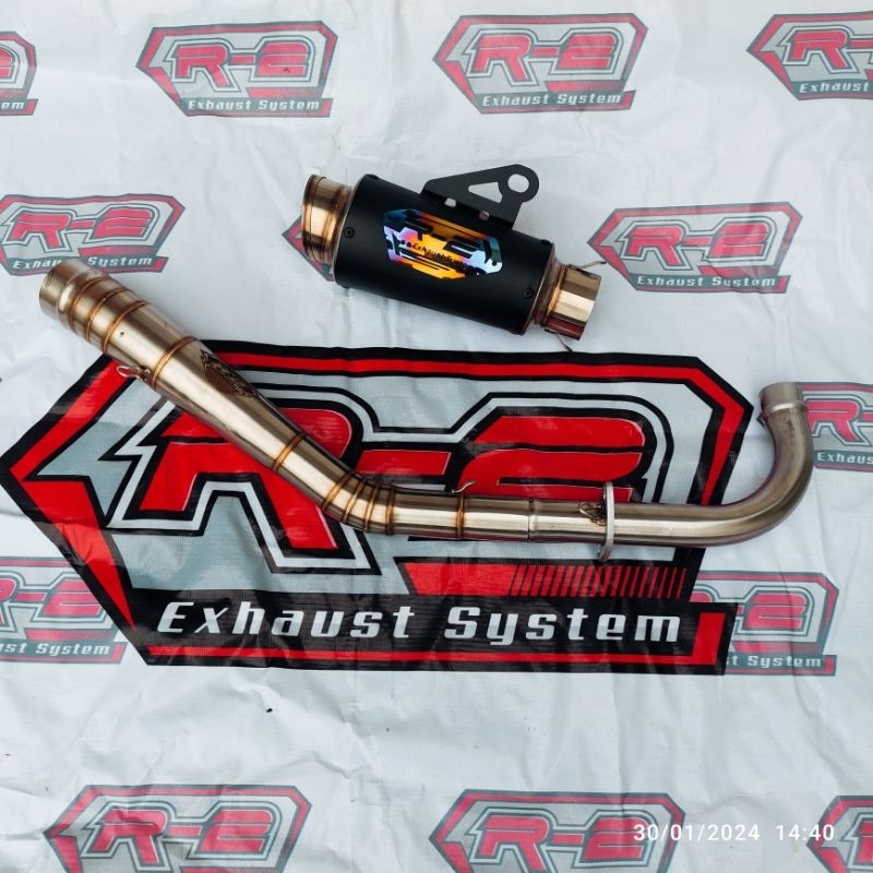 Knalpot Kompetisi Race Drag 130cc - 200cc Type MP2 Jupiter /Z1 Vega Smash Shogun Karisma Supra black