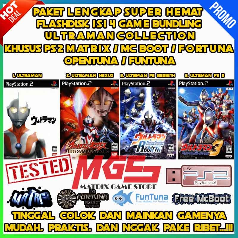 Paket 4 Game Flashdisk Game PS2 PS 2 Ultraman Collection Terlengkap