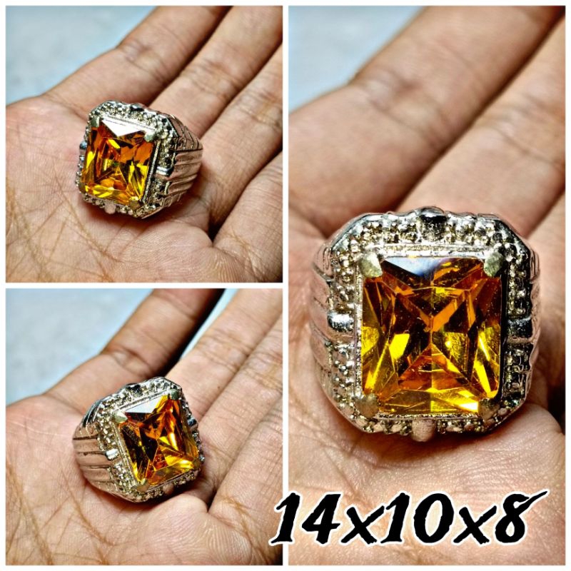 cincin yellow citrine cutting glass