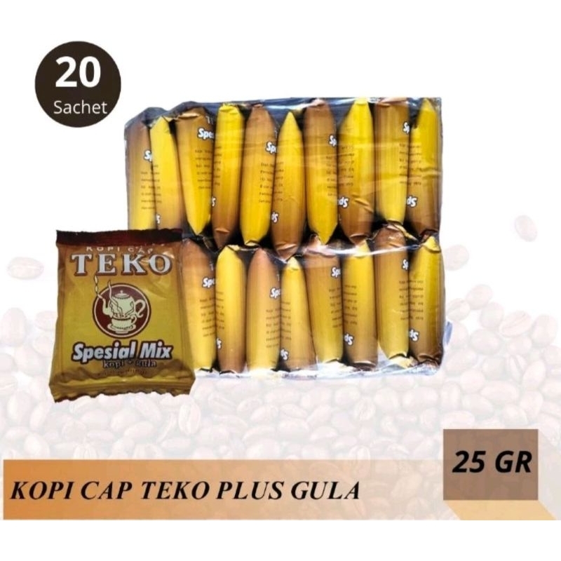 

Kopi Hitam Spesial Mix Kopi Plus Gula Kopi Cap Teko 25gr×20pcs