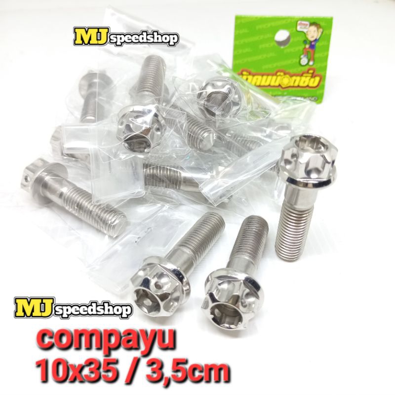 Baut 14 probolt 10x3,5 stainless compayu thailand m10x3,5 panjang 3,5cm