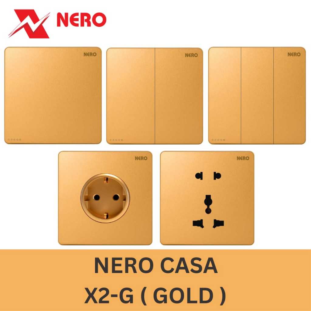 NERO CASA X2 GOLD SAKLAR STOP KONTAK