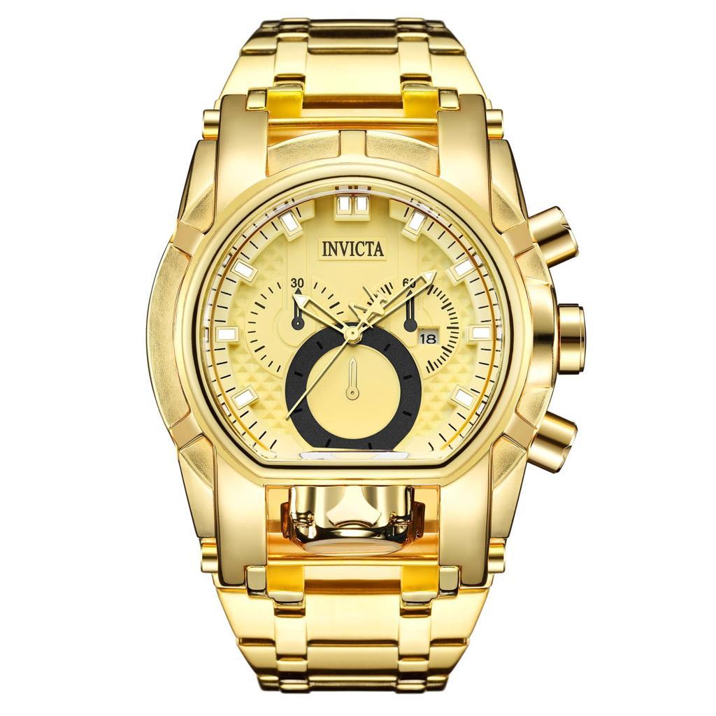 [ BISA COD ] JAM TANGAN PRIA INVICTA ANALOG TALI RANTAI CRONO OFF TANGGAL AKTIF DIAMETER 6 CM | JAM 