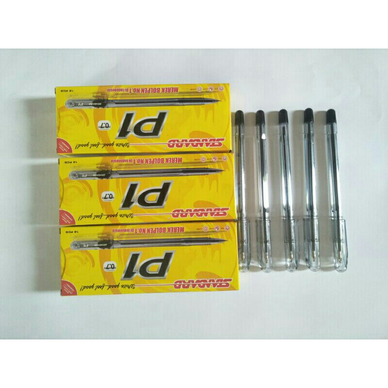 

Standard P1 Oil Gel Pen Pulpen Semi Jel 0.7 Warna Tinta: Hitam Isi: [1 Pack / 12 Pcs]