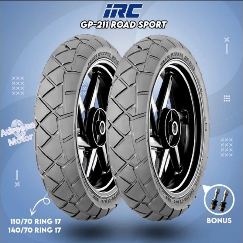 Promo sepasang depan belakang ban motor  IRC GP-211f 110/70-17 & GP-211R 140/70-17 Tubeless Asli Ori