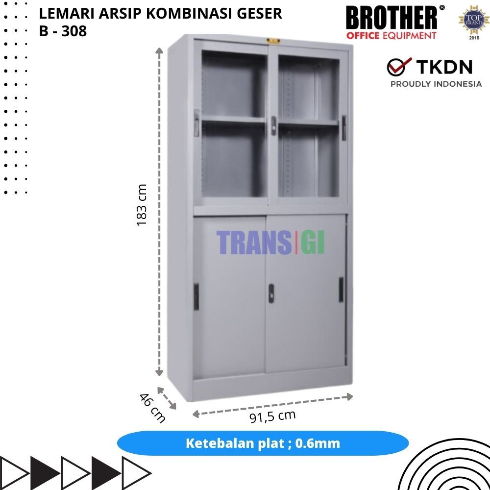Almari Arsip Pintu Kombinasi Geser BROTHER B-308