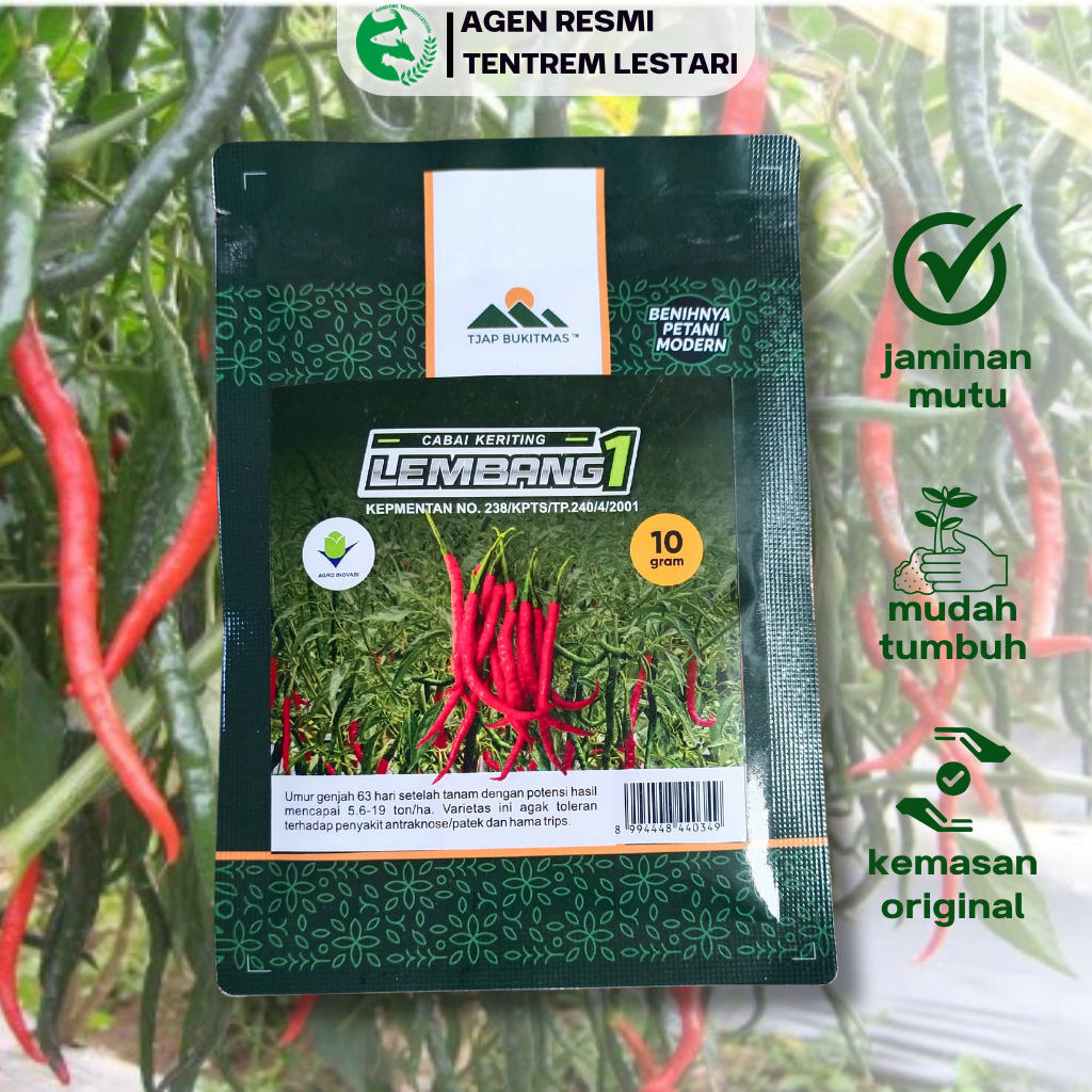 Benih Cabe Merah Keriting 10 gram LEMBANG 1 Asli Cap Bukitmas