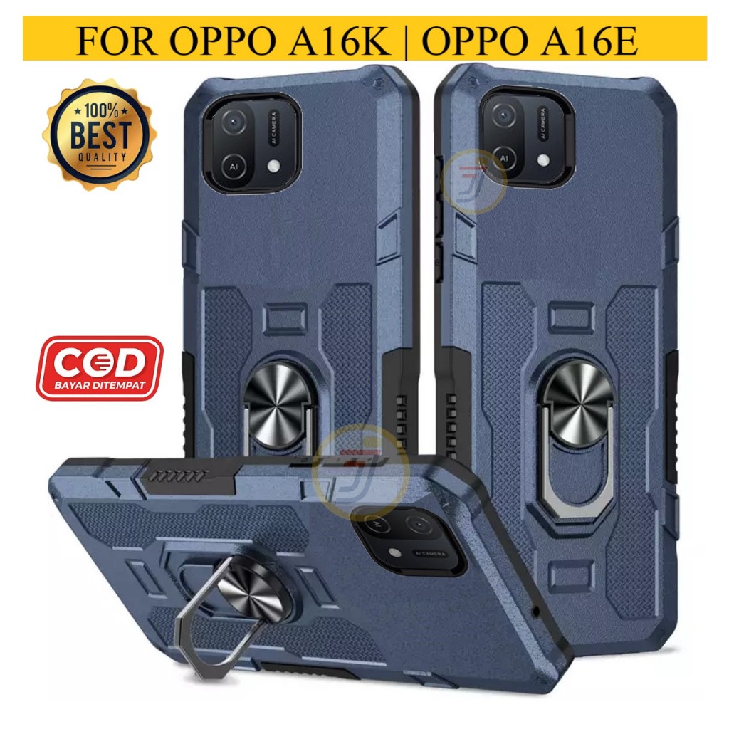Casing Oppo A16K | Oppo A16E Ring Armor Robot Case Kickstand Hybrid/Hit Ring Case Holder New