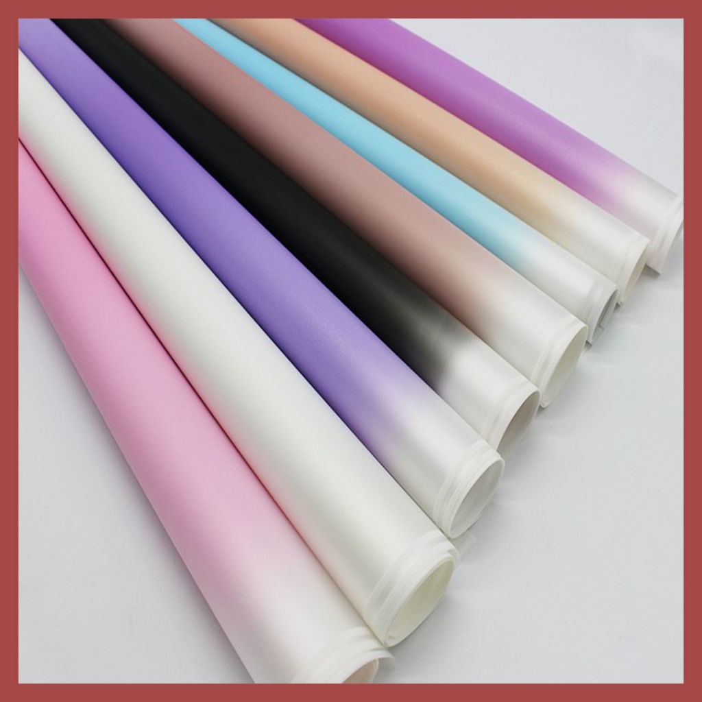 

Kertas Buket Bunga Warna Gradasi Transparan Garis Gradient Flower Wrapping Kertas Cellophane KB6294