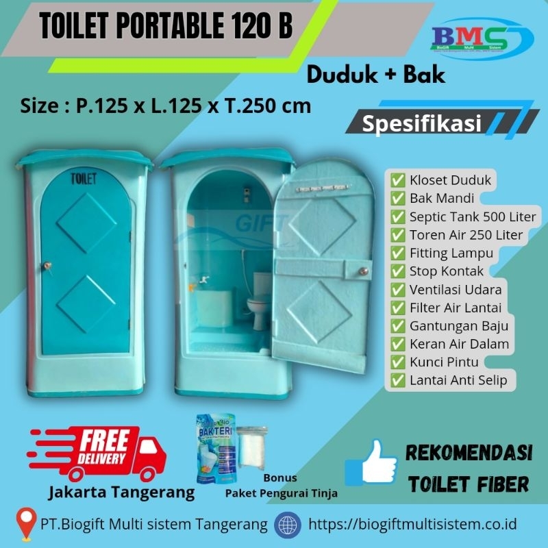 TOILET PORTABLE FIBERGLASS, TOILET PORTABLE FIBER JUMBO, TOILET PORTABLE BIG SIZE VIP