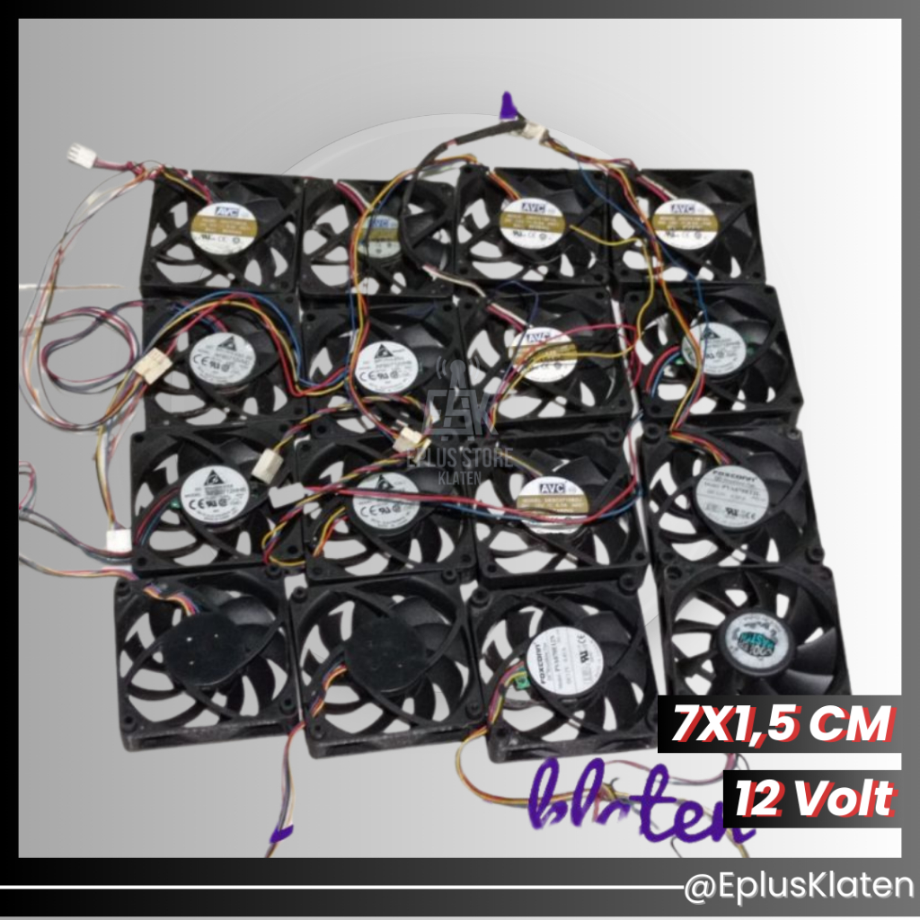 Kipas Fan Dc 7cm 12V cooler fan kipas 12 Volt DC Stok Campur 7x1.5CM -KP032
