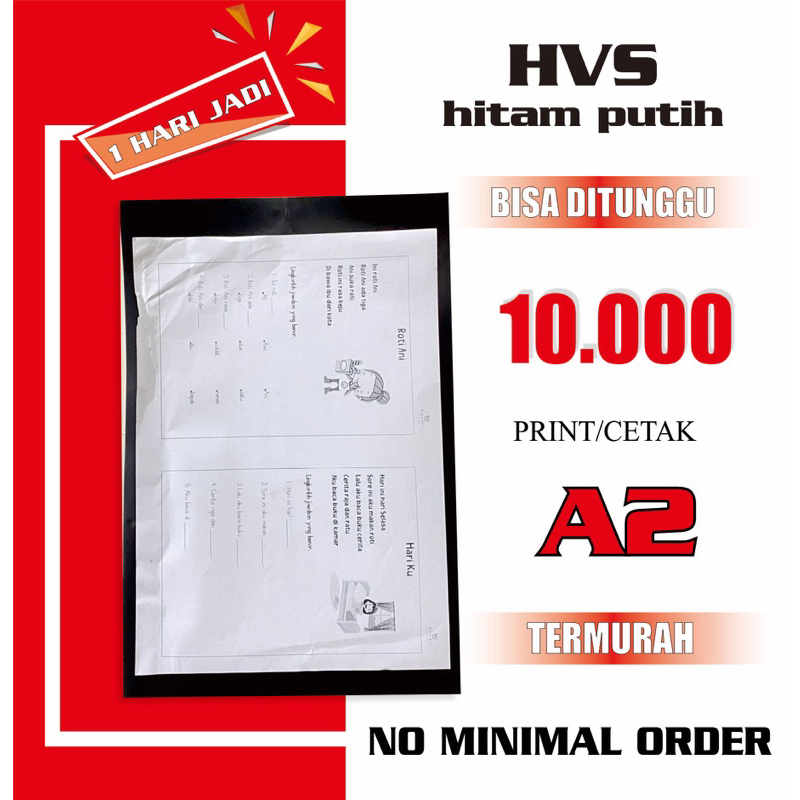 

PRINT hitam putih HVS A2 termurah