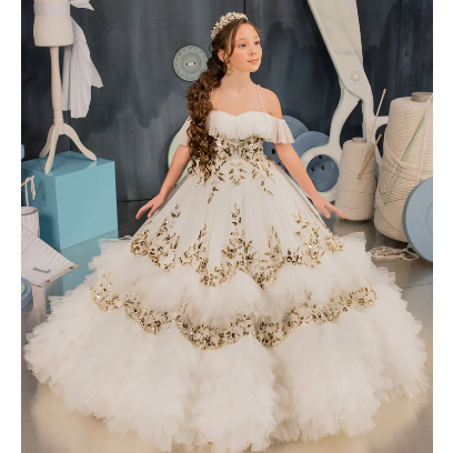 Flower girl dress, Tulle flower girl dress, Lace flower girl dress, Ivory flower girl dress, First c