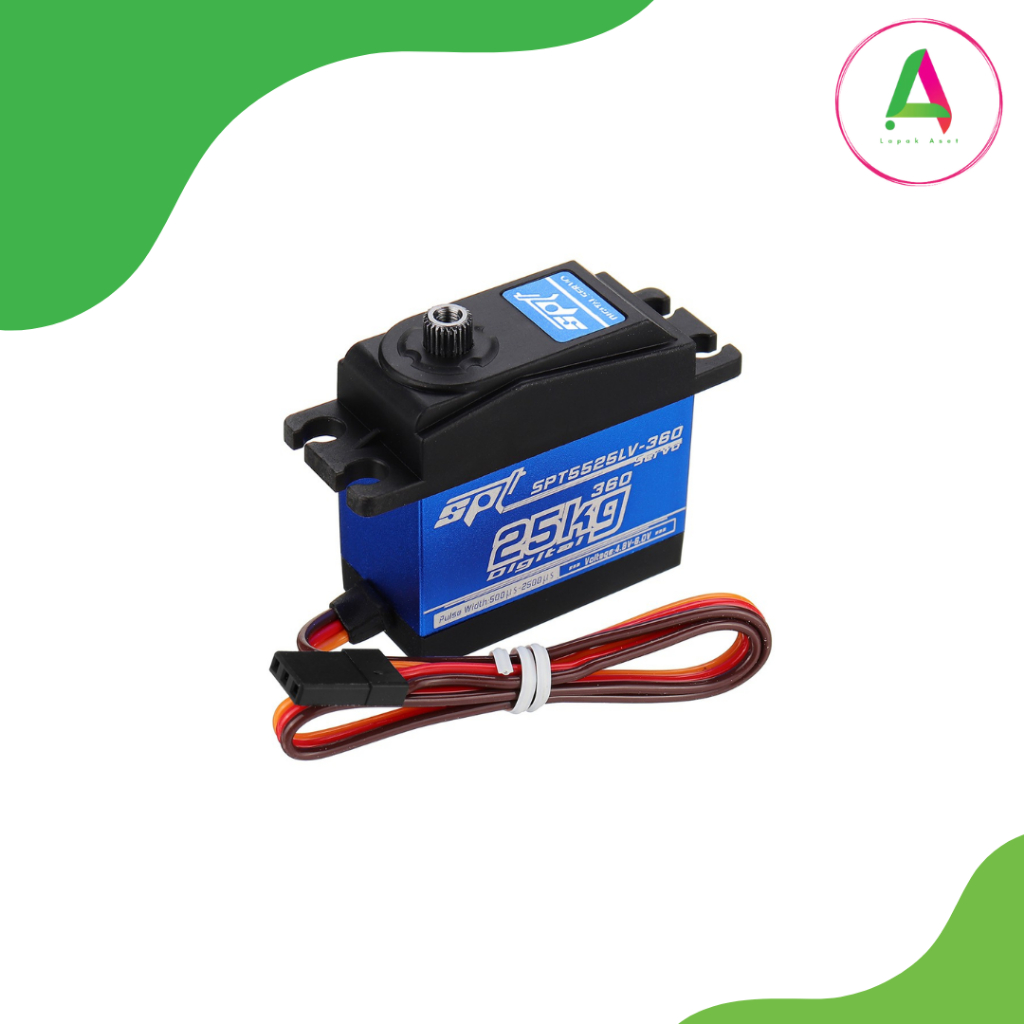 Spt Servo spt5525v-360 25kg Robot Metal Gear 360 Derajat Digital Servo Torque RC