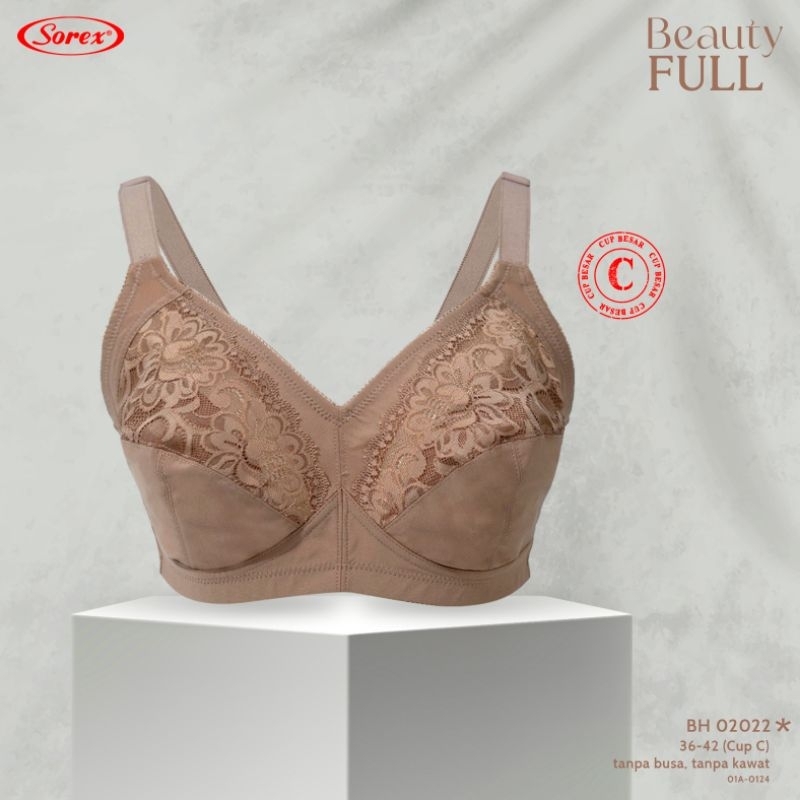 Sorex bra harian BH 02022C tanpa kawat dan busa cup C full ukuran 36-42