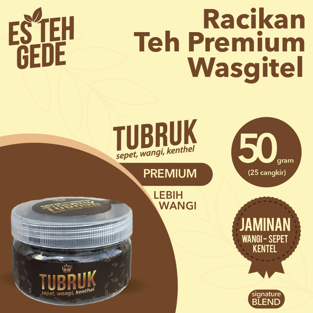 

TEH SEPET WANGI KENTEL TUBRUK RACIKAN SOLO KHAS WEDANGAN JAWA TEH GEDE 50g