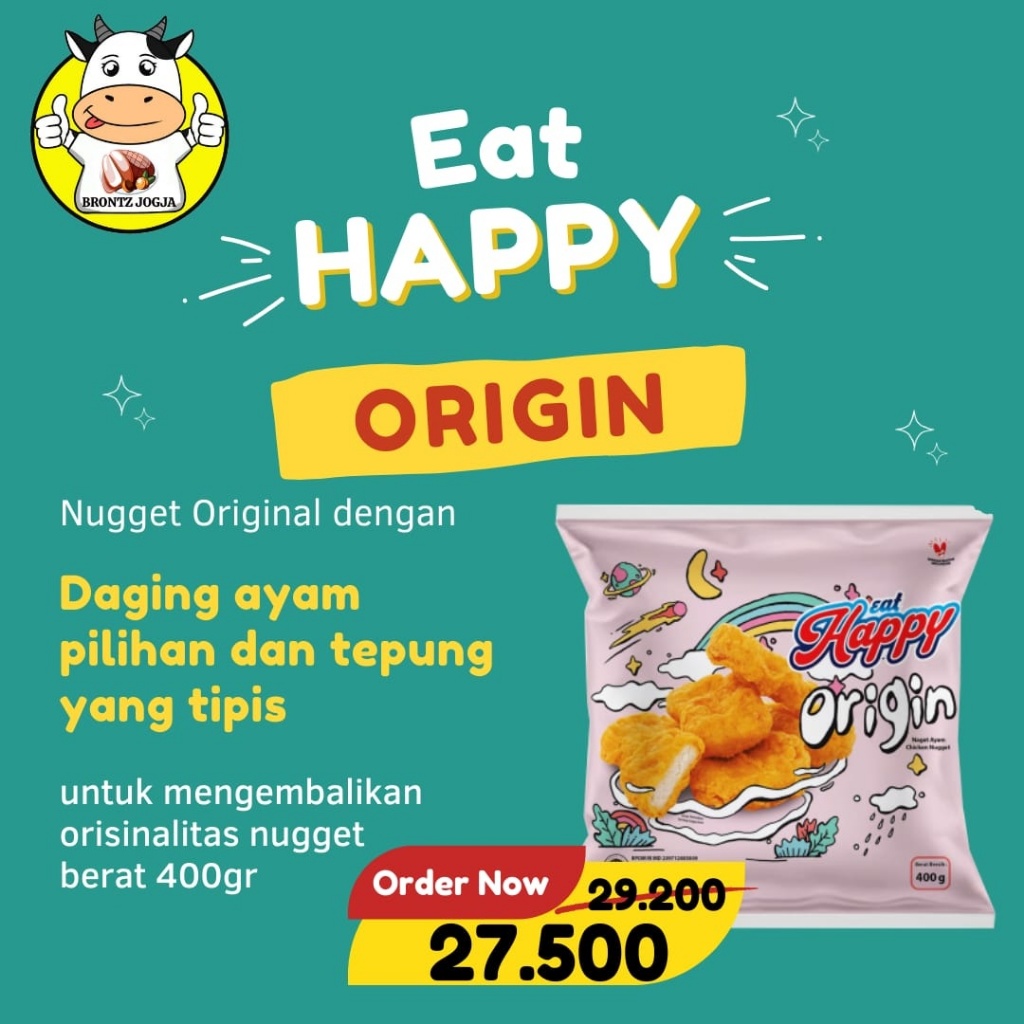 

EAT HAPPY NUGGET AYAM ORIGIN 400GRAM - DISASS JOGJA