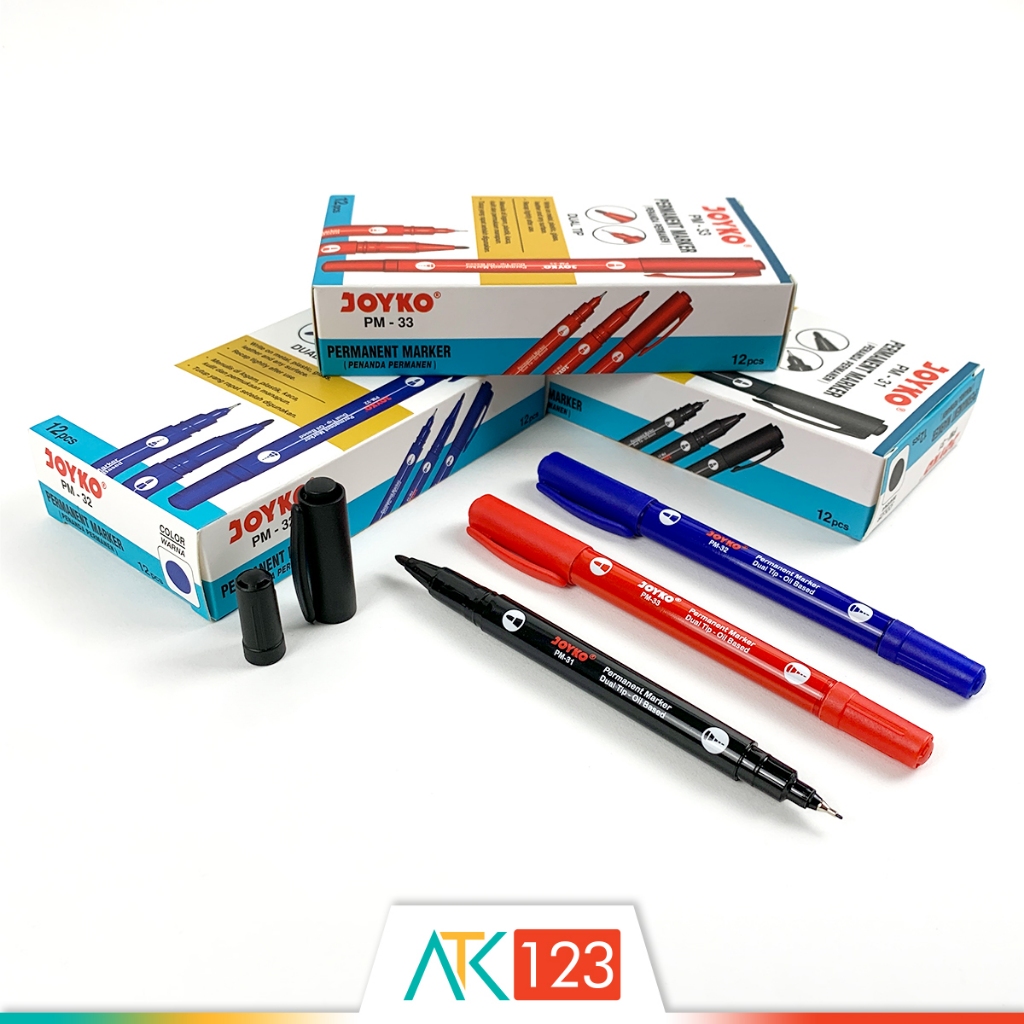 

Spidol Permanen / Permanent Marker Dual / Double Tip Joyko PM-31 ~ 33