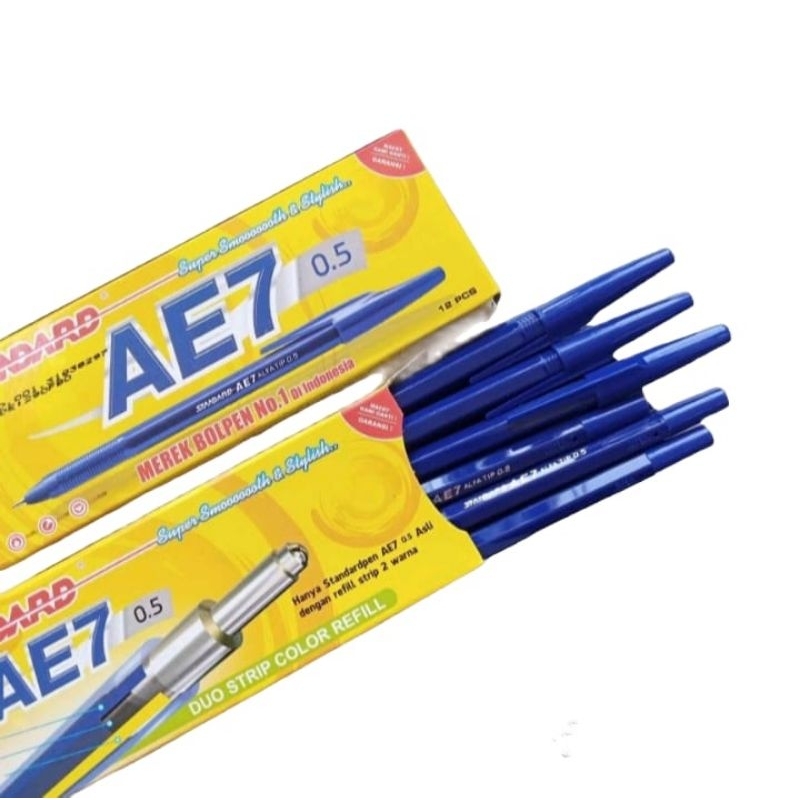 

BOLPEN STANDARD AE7 WARNA BIRU 0.5/1PAK ISI 12 PCS