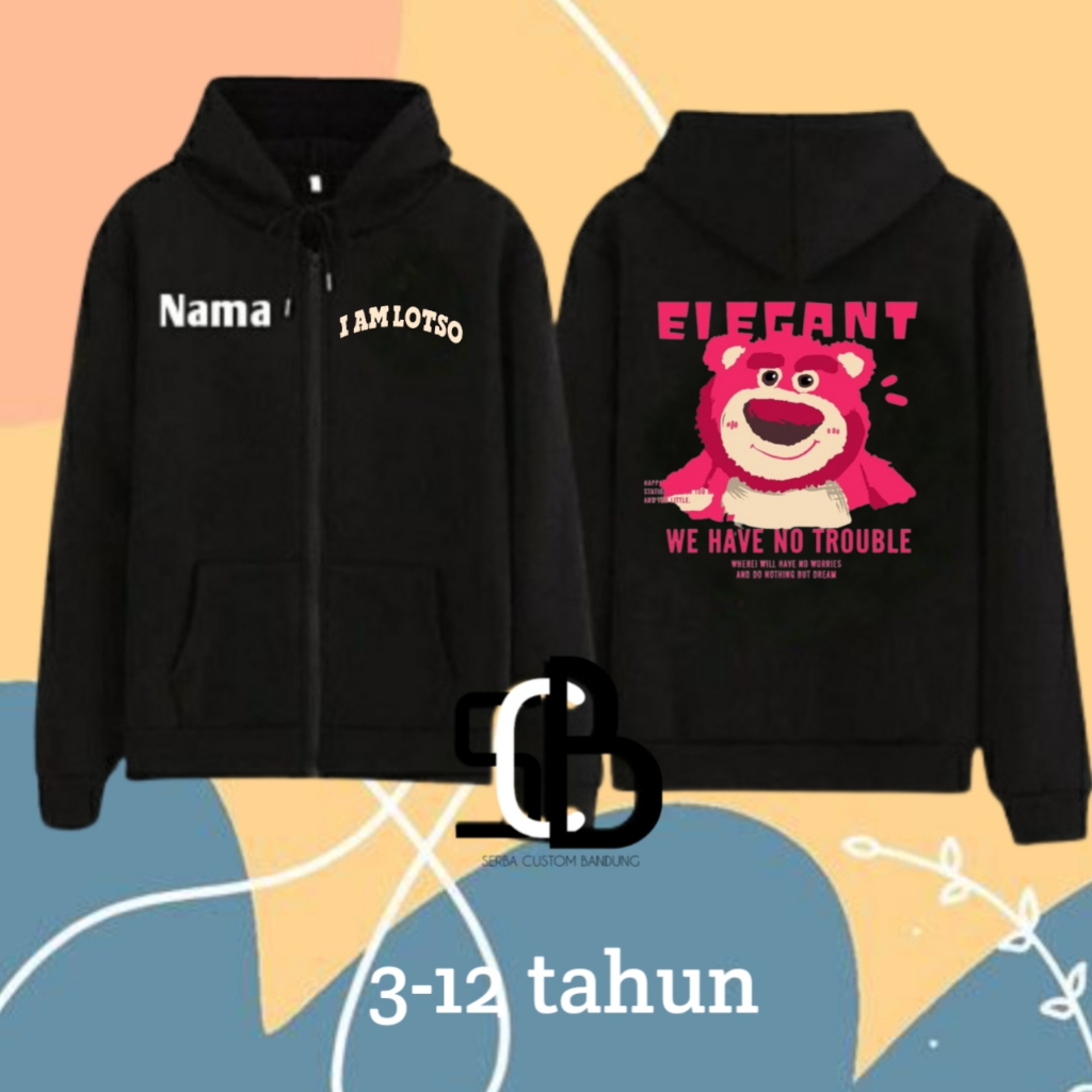 Hoodie Jiper Anak Lotso Toy story bahan premium