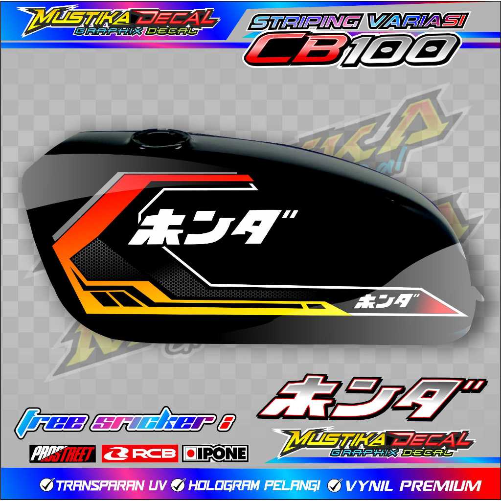 STRIPING VARIASI CB 100 HONDA / STICKER LIST HONDA CB 100