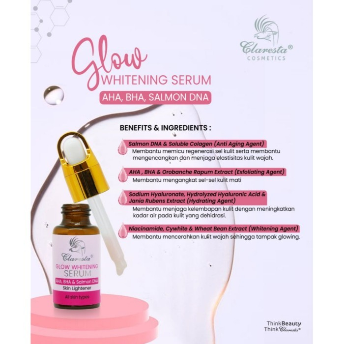 Claresta Whitening Serum Salmon Dna Booster Serum Yuri Kosmetik