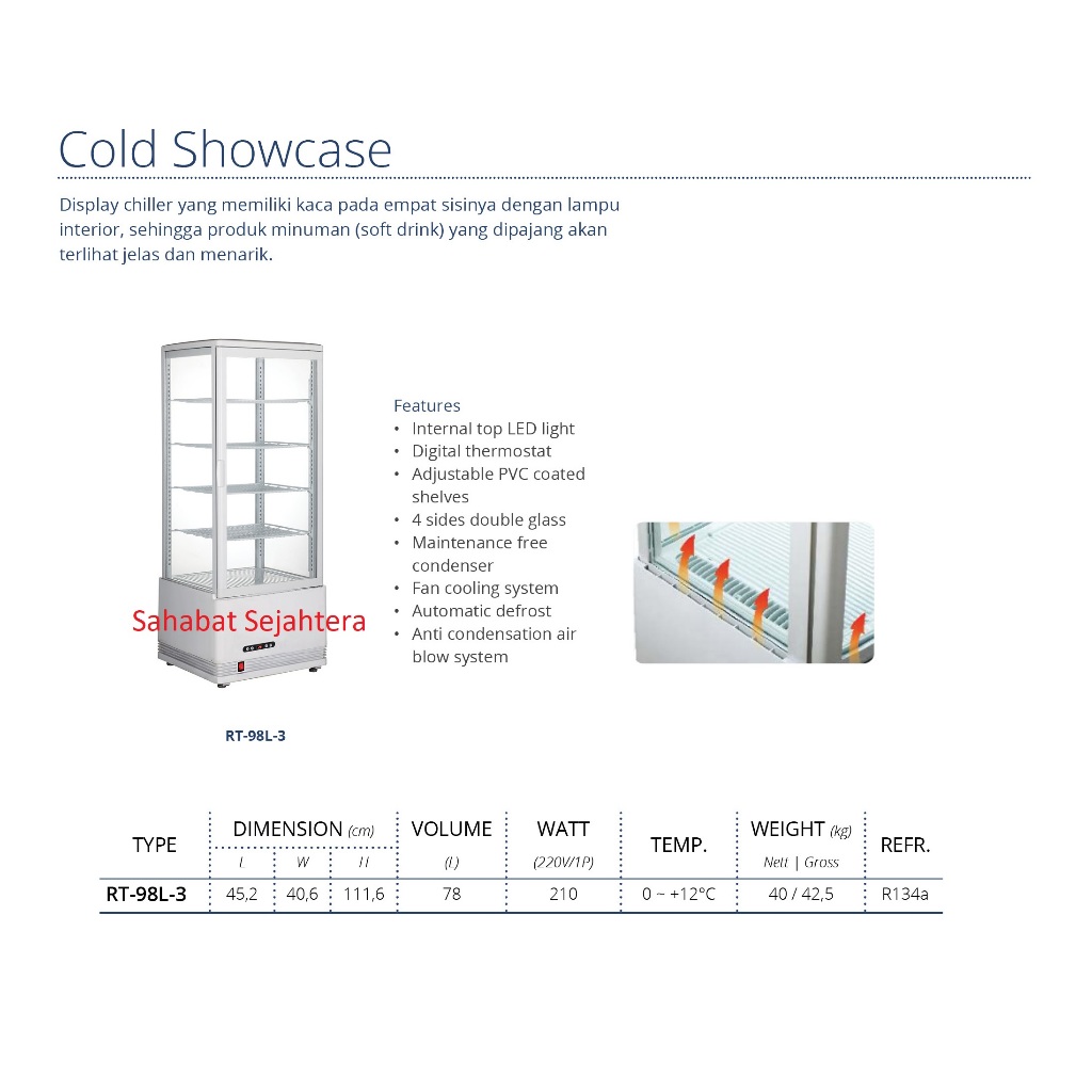 GEA Cold Showcase GEA RT-98L-3 Display Pendingin Minuman