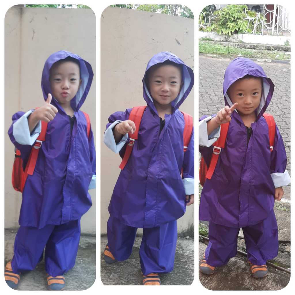 Jas Hujan Anak 3 tahun dan 5 tahun warna ungu/navy