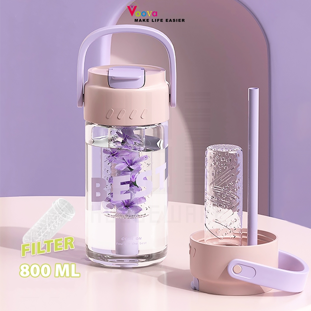 VOOVA Sedotan Gelas Tumbler Aesthetic Gelas Minum/ Gelas Susu / Botol Minum / Gelas Jus / Gelas Air 