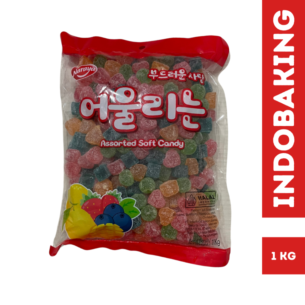 

Naraya Soft Candy Permen Jelly Aneka Warna Mix Fruit 1kg